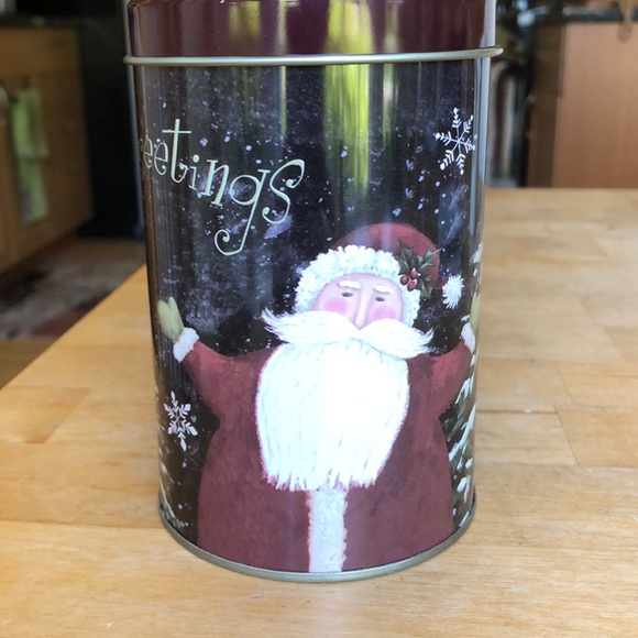 Seasons Greetings Tin Can with Lid - Picture 2 of 5